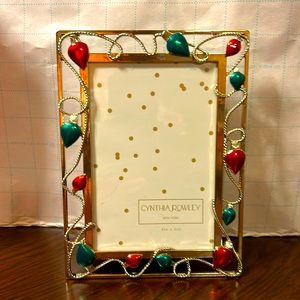 New Cynthia Rowley New York Jingle Bell theme and design 4” x 6” picture frame.